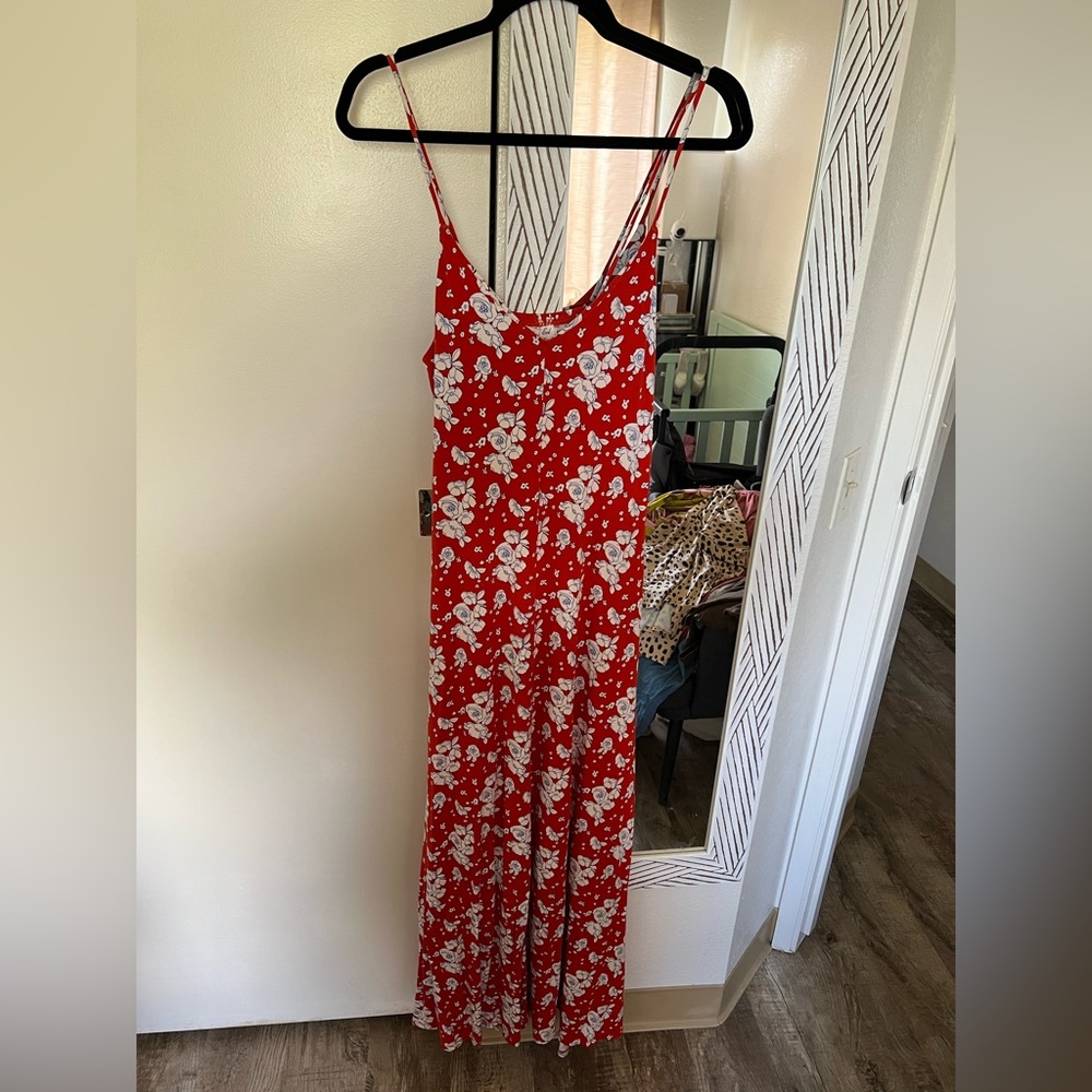 Fighting Eel orange maxi dress sz S